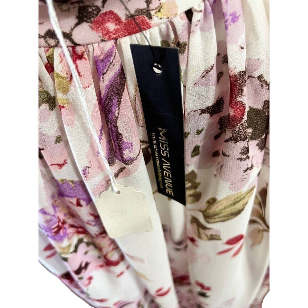 NEW Miss Avenue Beige Floral Print, Backless Cut-Out , Flowy, Lined Maxi Dress L - Picture 6 of 12